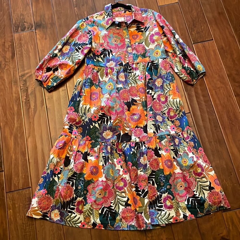 Anthropologie Bettina Tiered Shirt Dress by Maeve